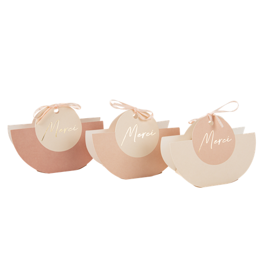 9 contenants merci curve nude, blush, terracotta et or 11 x 8 x 4 cm