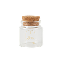 Fiole bapteme verre et or + bouchon liege diam 4,5 x 5,5 cm
