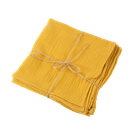 4 serviettes gaze de coton ocre 40 x 40 cm lavable à 30 degrés