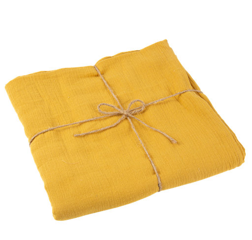 Nappe gaze de coton ocre 1,30x2,40m lavable à 30 degrés