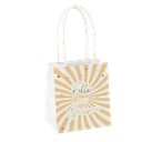 4 sacs à cadeaux "fille ou garçon" baby nude camel, blanc et or 10 x 11 x 7 cm + anses blanches