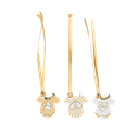 10 etiquettes body baby nude camel, blanc et or 3 x 3,2 cm avec ruban satin camel