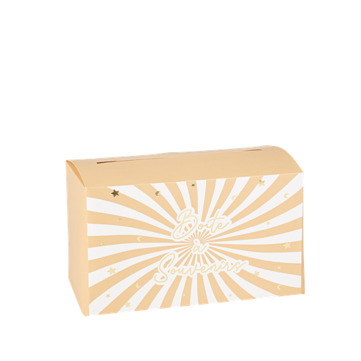 Boite à souvenirs baby nude camel, blanc et or 13,5 x 23 x 13 cm