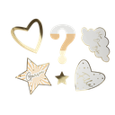 6 déco de table mon doux bébé baby nude camel, blanc et or de 7 à 21 cm