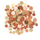 Mes jolis confettis papier dégradé de terracotta or et paillettes or de 1,5 à 2,5cm 14g