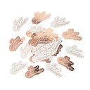 Confettis "joyeux anniversaire" papier rose gold et blanc 2,7x5cm environ 100pcs