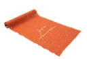 Chemin de table "joyeux anniversaire" mousseline terracotta et pois or 28cmx5m