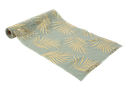 Chemin de table tropicool mousseline vert sauge et or 28cmx5m