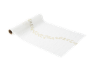 Chemin de table jolis brins mousseline blanche et liseré végétal or 28cmx5m