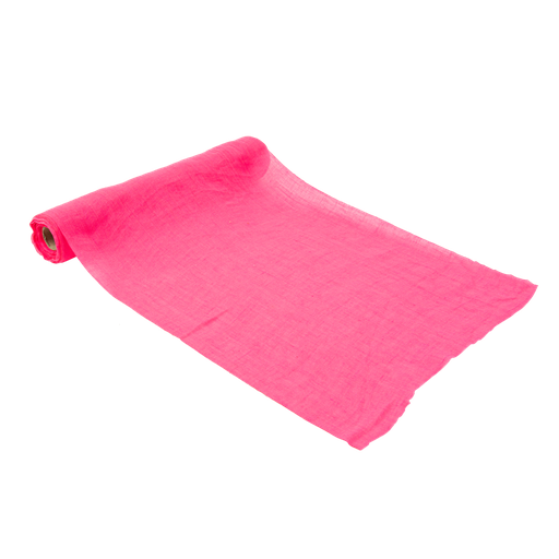 Chemin de table mousseline rose fluo 28cmx5m