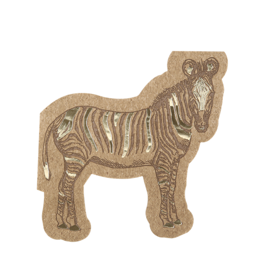 16 serviettes zebre safari kraft moka et or 32 x 30 cm - 3 plis