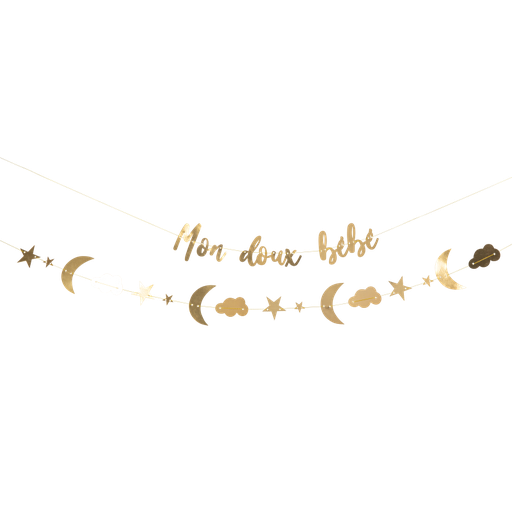 Set de 2 guirlandes mon doux bebe or 2.15 m et 2m