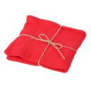 4 serviettes gaze de coton rouge 40x40cm lavable à 30degres
