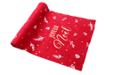 Chemin de table "joyeux noël" sweet christmas velours rouge, blanc et or 28cmx3m