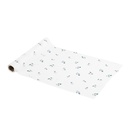 Chemin de table jardin botanique tissu blanc et vert sauge 28cmx3m
