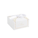 10 contenants vintage papier "merci" blanc et or 7x7x3,5cm