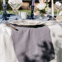 Chemin de table gaze de coton bleu orage 30cmx3m