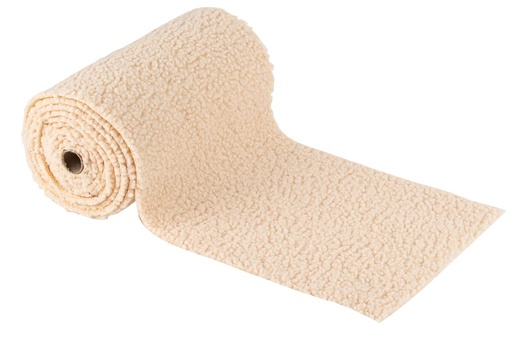 Chemin de table façon mouton tissu crème 28cmx2m