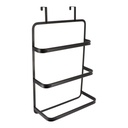 Porte serviettes sur porte 3 barres metal - noir