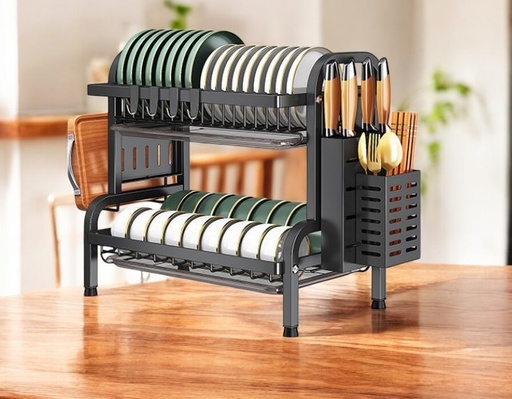 Egoutoire à vaisselle en métal noir