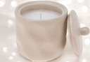 Bougie en pot 9x11 cm craie