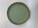 Assiette ronde liseré or kaki 18.20