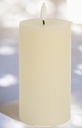 Bougie ivoire petit rayure avec led 7x13 cm 