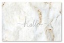 Tapis "hello" marbré blanc