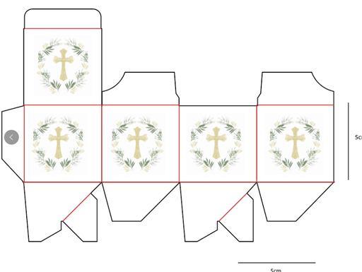 Boite communion / olivier (5x5x5cm) x10
