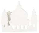 Deco de table bois mosquee blanc 14.8x12.6x2cm 