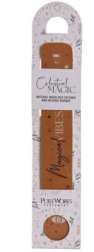 Support encens mangue résine "magical vibes" 6x1x30 cm