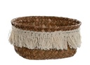Corbeille décapage naturel en fibre 14x14x5 cm modèle standard