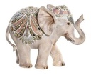 Figure résine 17x6,5x13 éléphant beige
