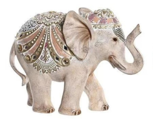 Figure résine 17x6,5x13 éléphant beige