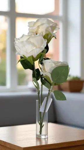 Tiges de 3 roses créme et rose