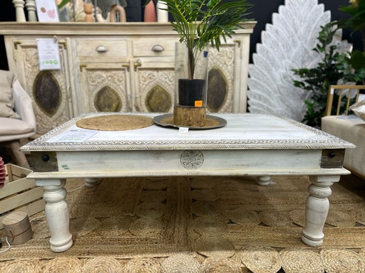 Wooden brass ftd. coffee table ( table basse ) 