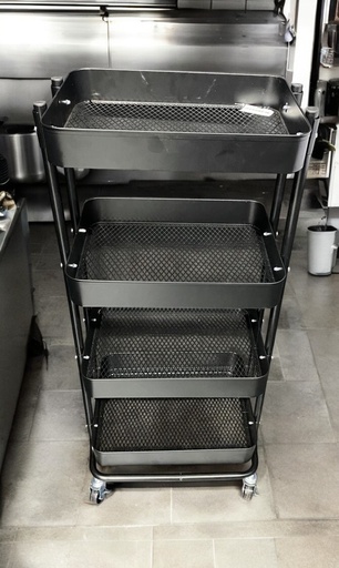 Chariot de rangement metal noir