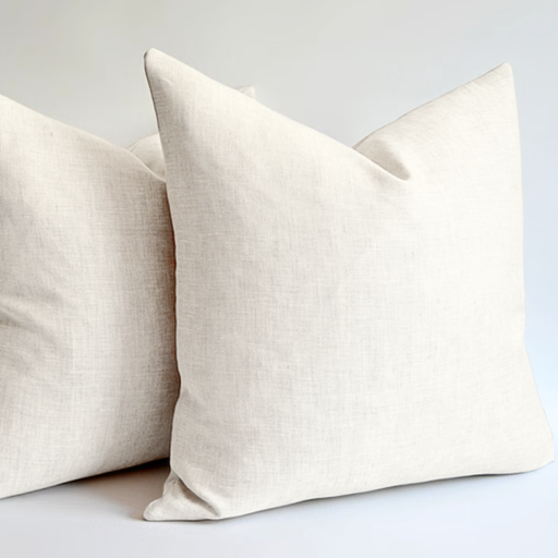Taie de coussin 65x65 blanc lin linaris