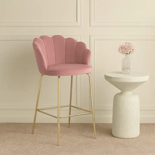 Chaise de bar  louna  rose