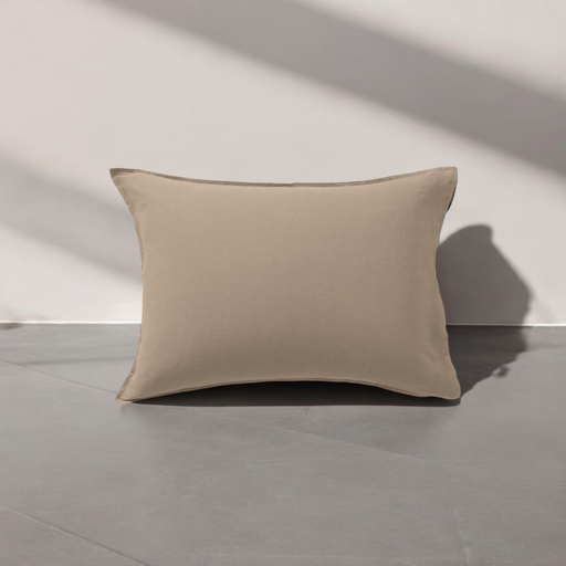 Taie de coussin 60x40 taupe lin linaris