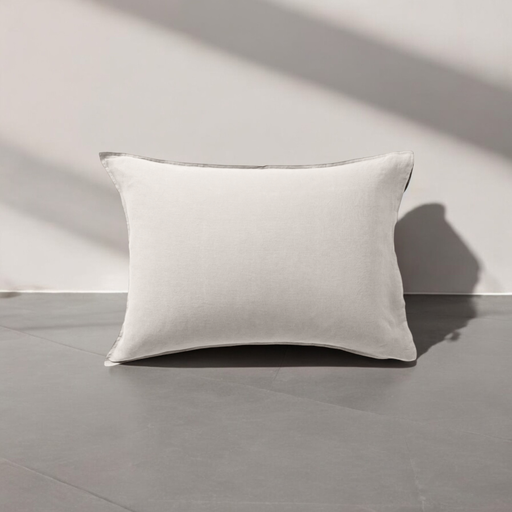 Taie de coussin 60x40 blanc lin linaris