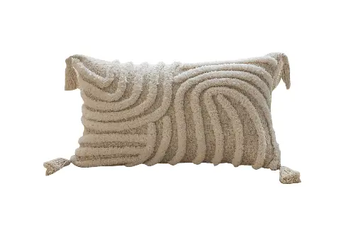 Coussin cozy géometrie  kaki 30x50cm