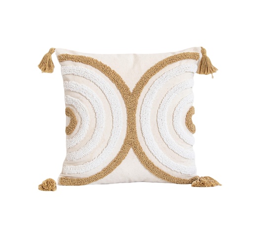 Coussin harmonious tufts beige 45x45cm