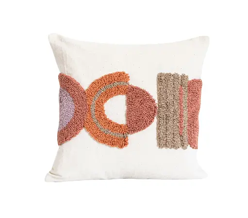 Coussin vibes beige/rouille 45x45cm