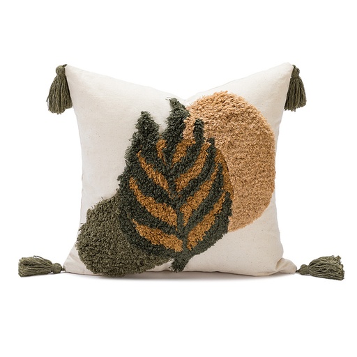 Coussin sofea naturel/ vert