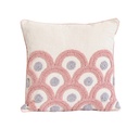 Coussin modern elegance beige/rose 45x45cm