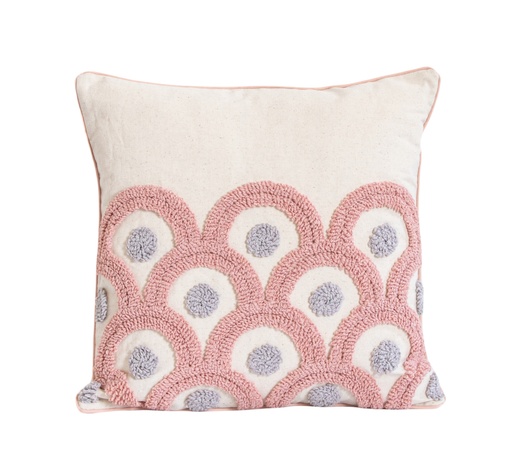 Coussin modern elegance beige/rose 45x45cm