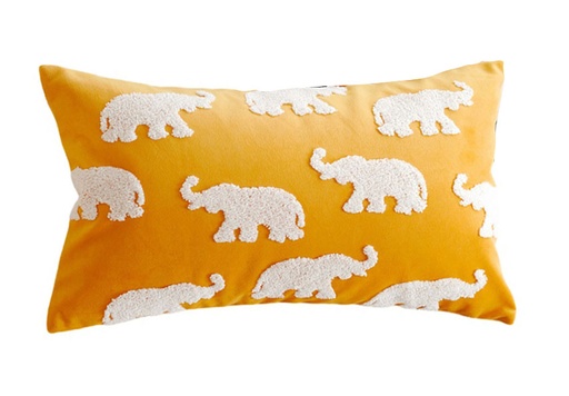 Coussin elephant moutarde 30x50