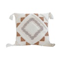 Coussin luxe tuft marron 45x45cm