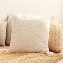 Coussin "nuances de rêve" blanc cassé - 45x45 cm 